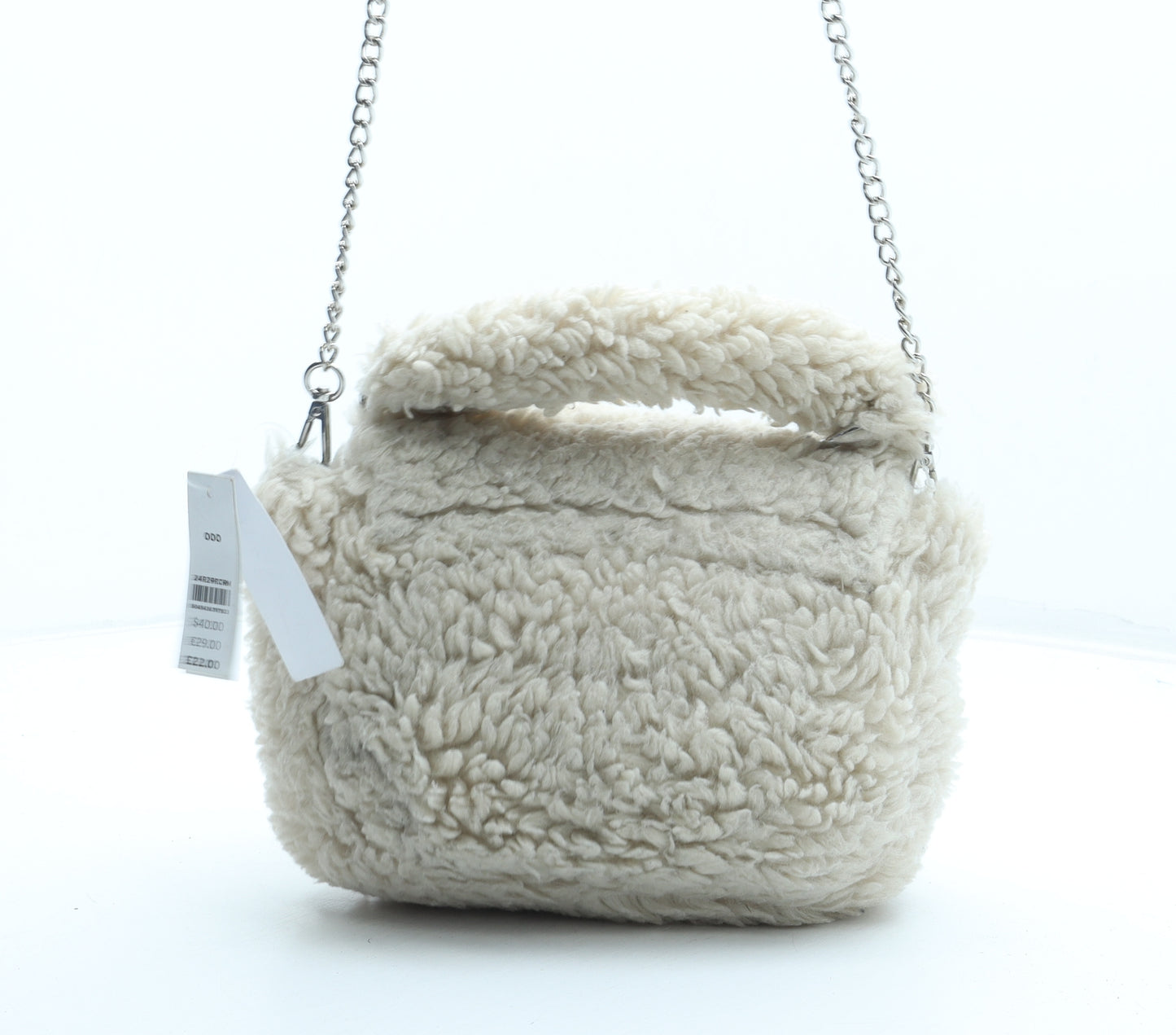Topshop Womens Beige Bottega Veneta Intrecciato Polyester Shoulder Bag Size Small - Faux Fur