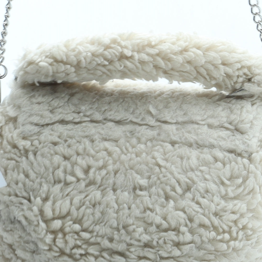 Topshop Womens Beige Bottega Veneta Intrecciato Polyester Shoulder Bag Size Small - Faux Fur