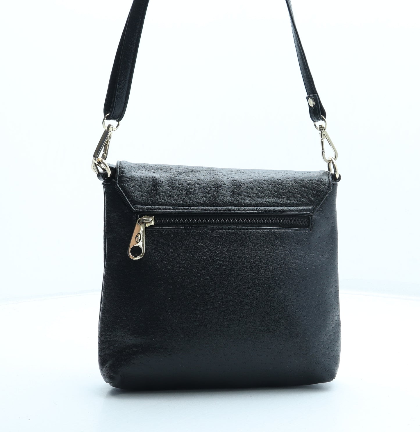 Zilleria Womens Black Polyurethane Crossbody Size Small - Bag Depth 3cm