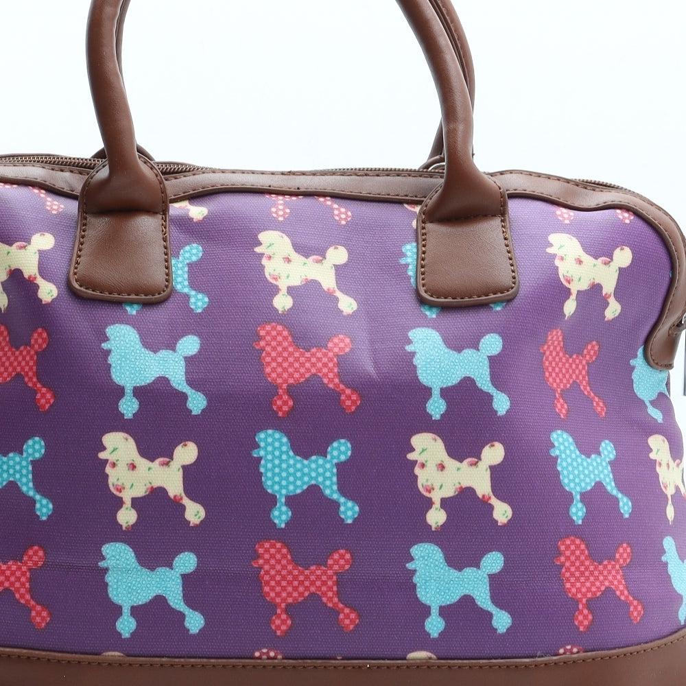 Preworn Womens Multicoloured Geometric Polyurethane Duffle Size Medium - Poodle