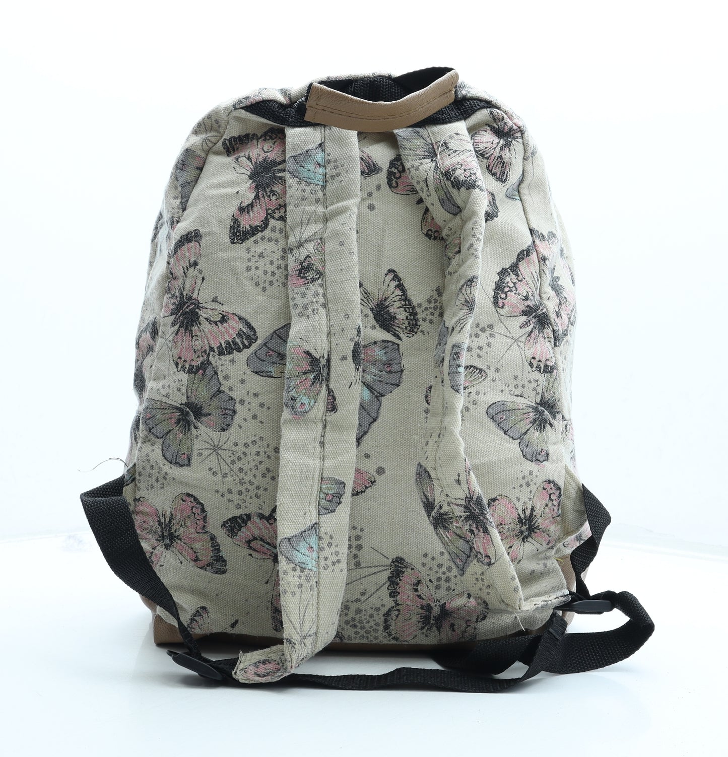 Preworn Womens Multicoloured Geometric Canvas Backpack Size Large - Butterfly