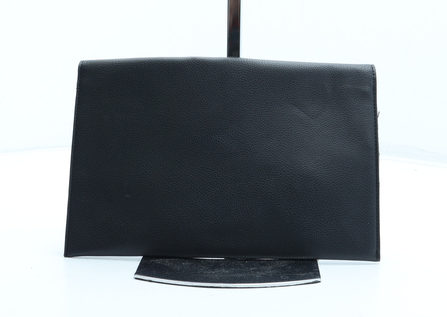 Preworn Womens Black Polyurethane Clutch Size Small - Bag Depth 1cm