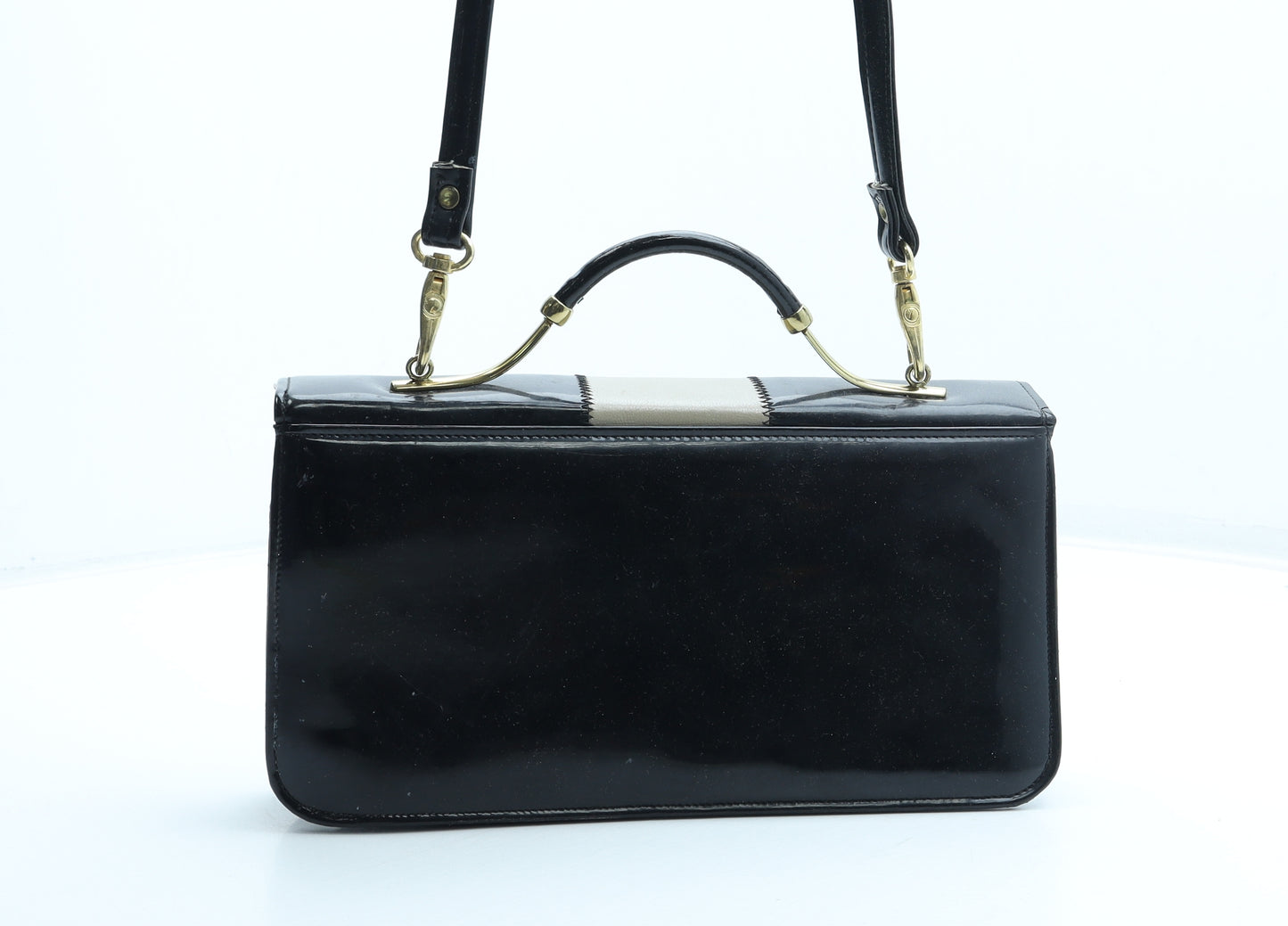 Renata Womens Black Polyurethane Shoulder Bag