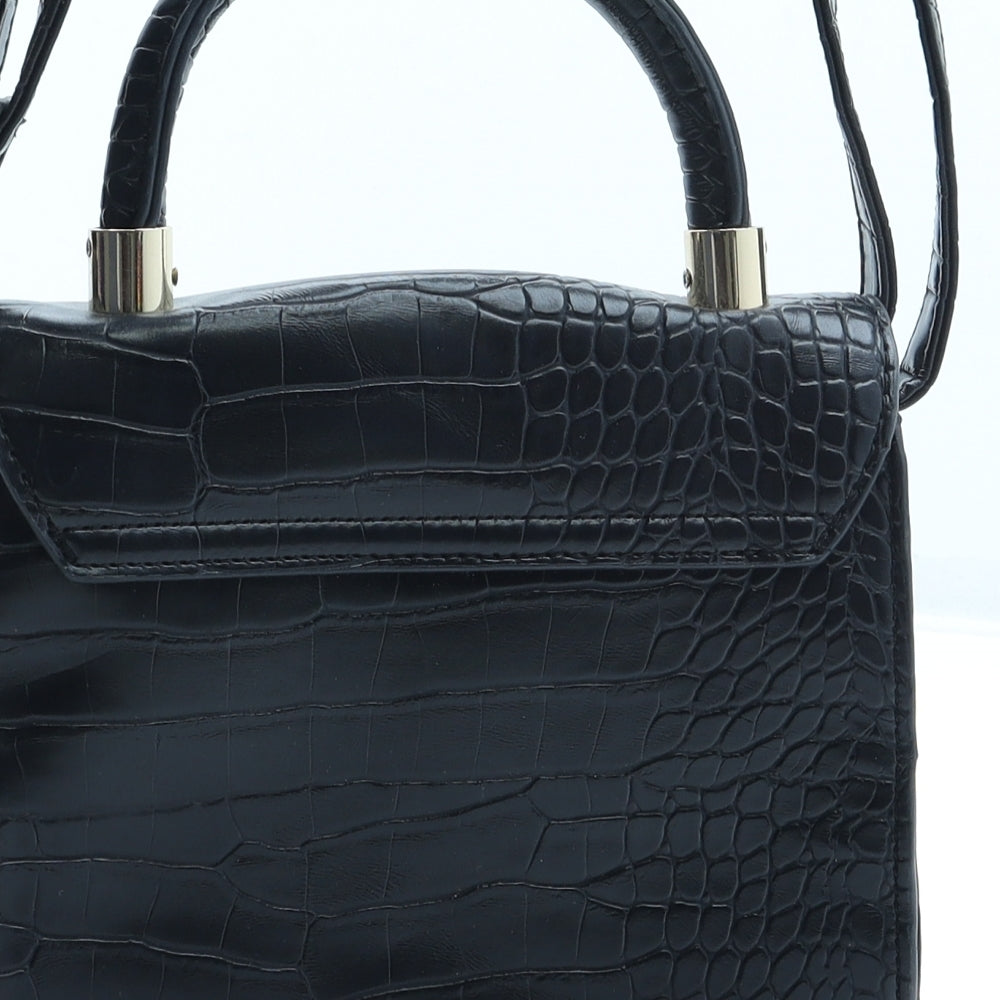Primark Womens Black Polyurethane Crossbody Size Small - Croc Texture