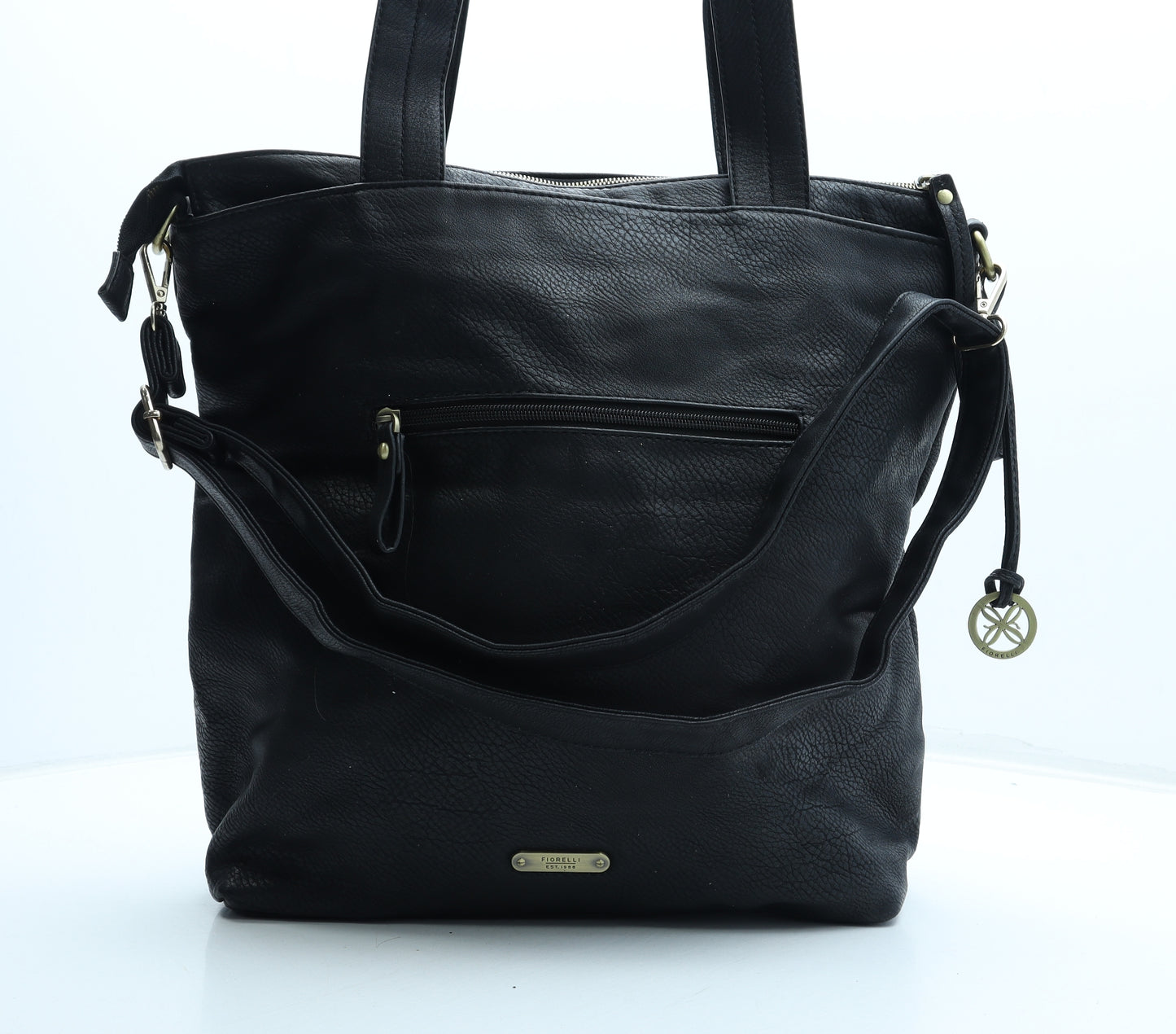 Fiorelli Womens Black Polyurethane Hobo Bag Size Large