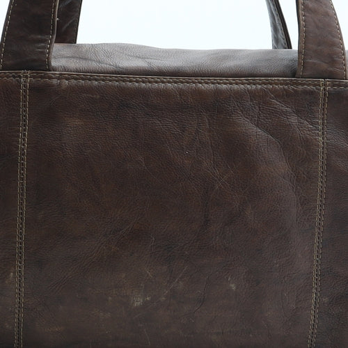 F&F Womens Brown Leather Shoulder Bag Size Medium