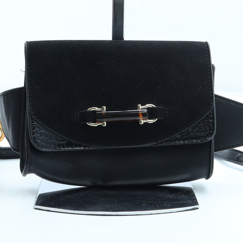 Topshop Womens Black Polyurethane Belt Bag & Waist Pack Size Small - Bag Depth 4cm Chain Deatil