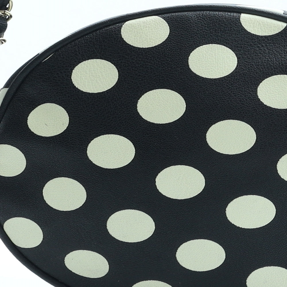 Atmosphere Womens Black Polka Dot Polyurethane Crossbody Size Small