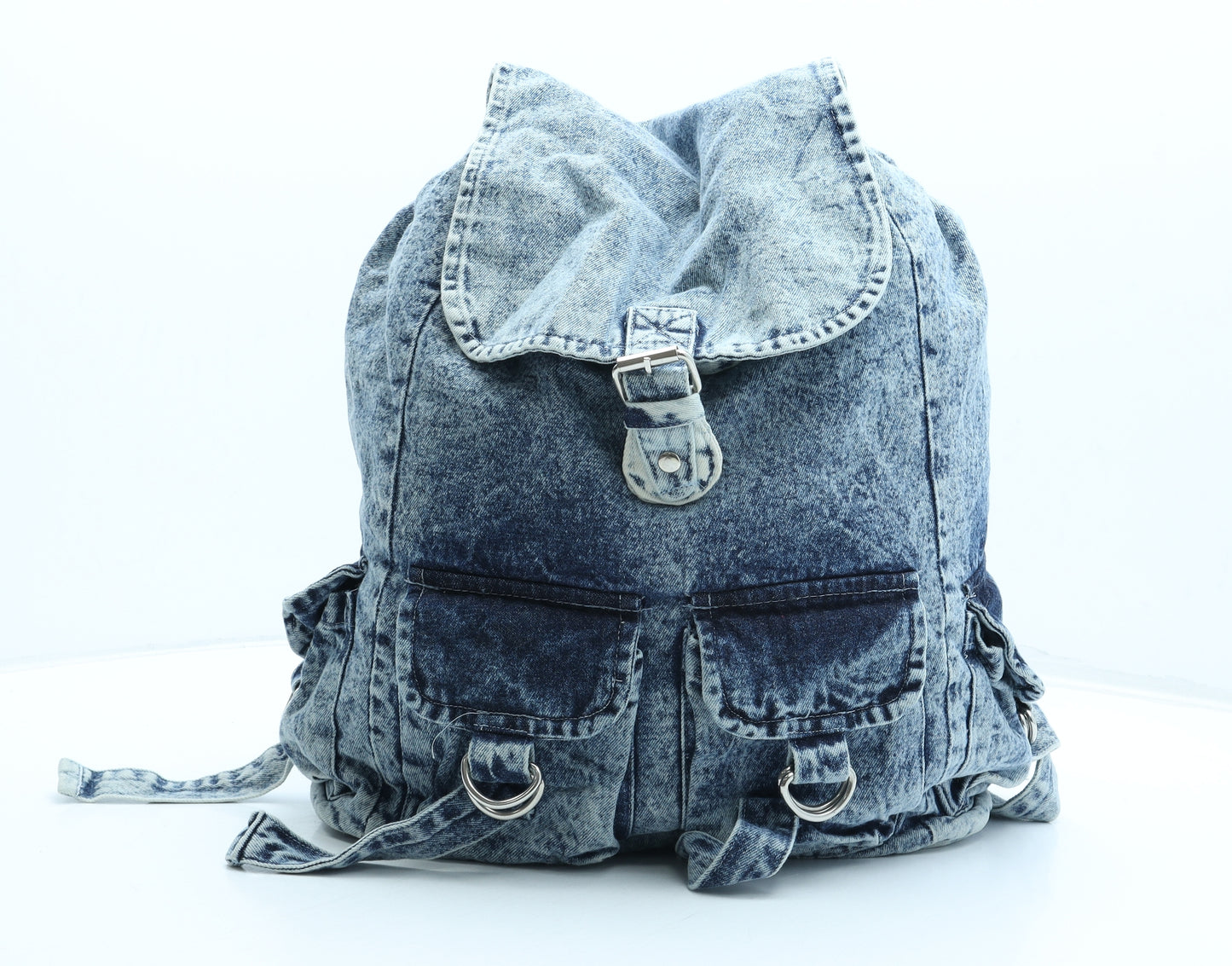 Atmosphere Womens Blue Cotton Backpack Size Large - Drawstring
