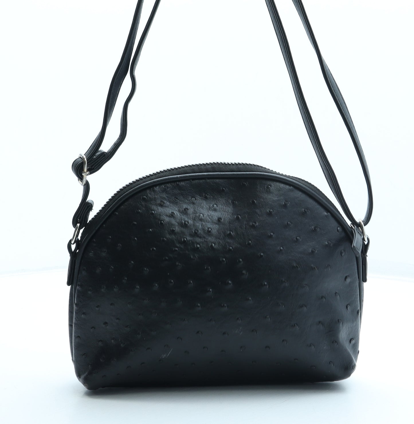 Preworn Womens Black Polyurethane Crossbody Size Small