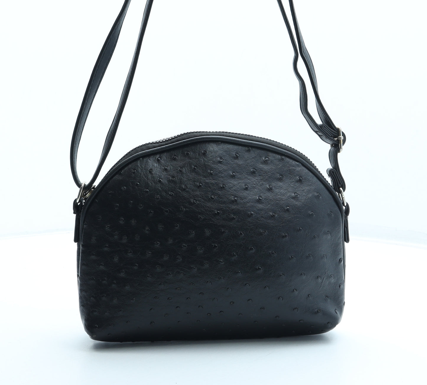 Preworn Womens Black Polyurethane Crossbody Size Small