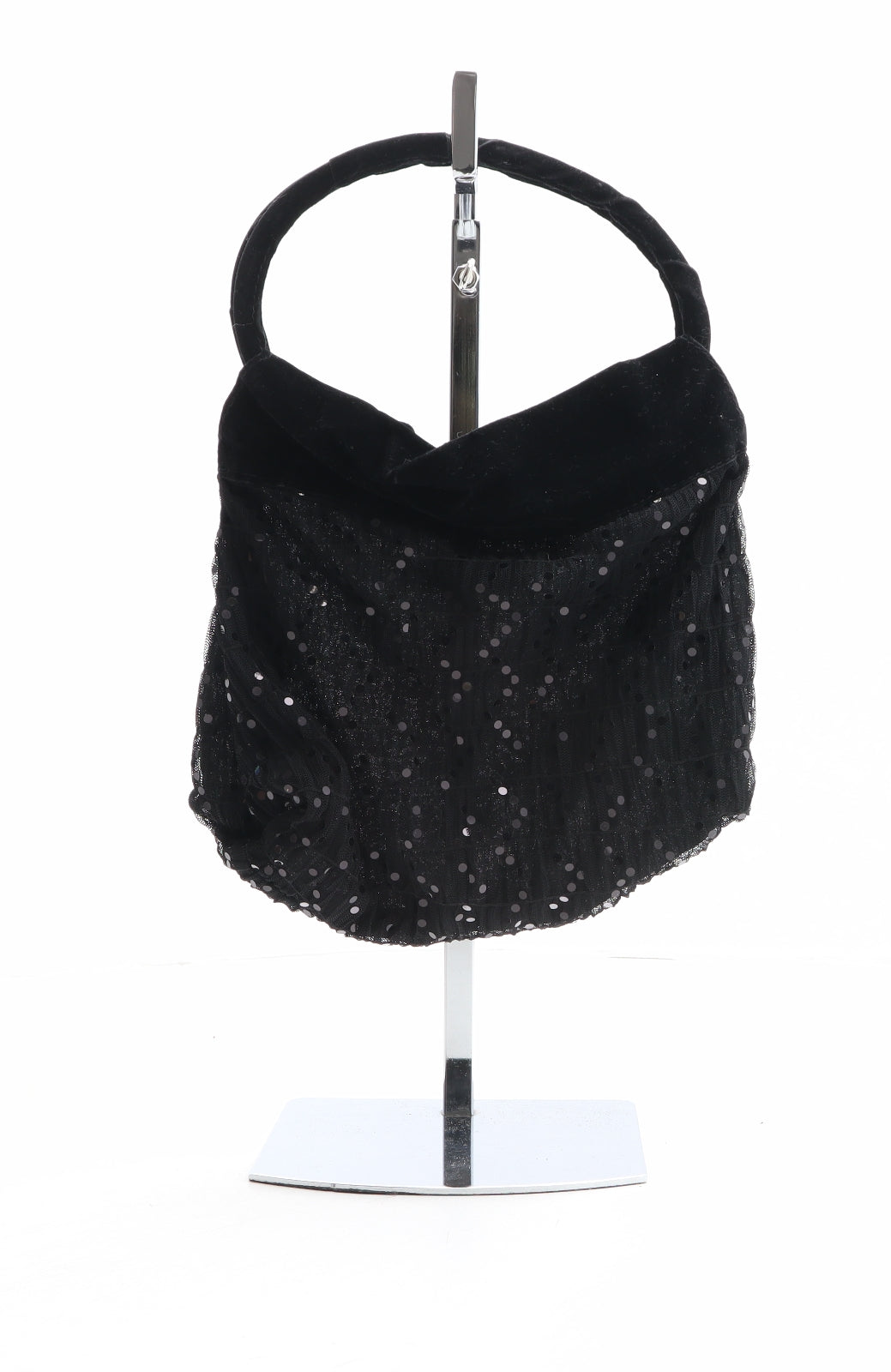 Gale Hayman Womens Black Polyester Top Handle Bag Size Small