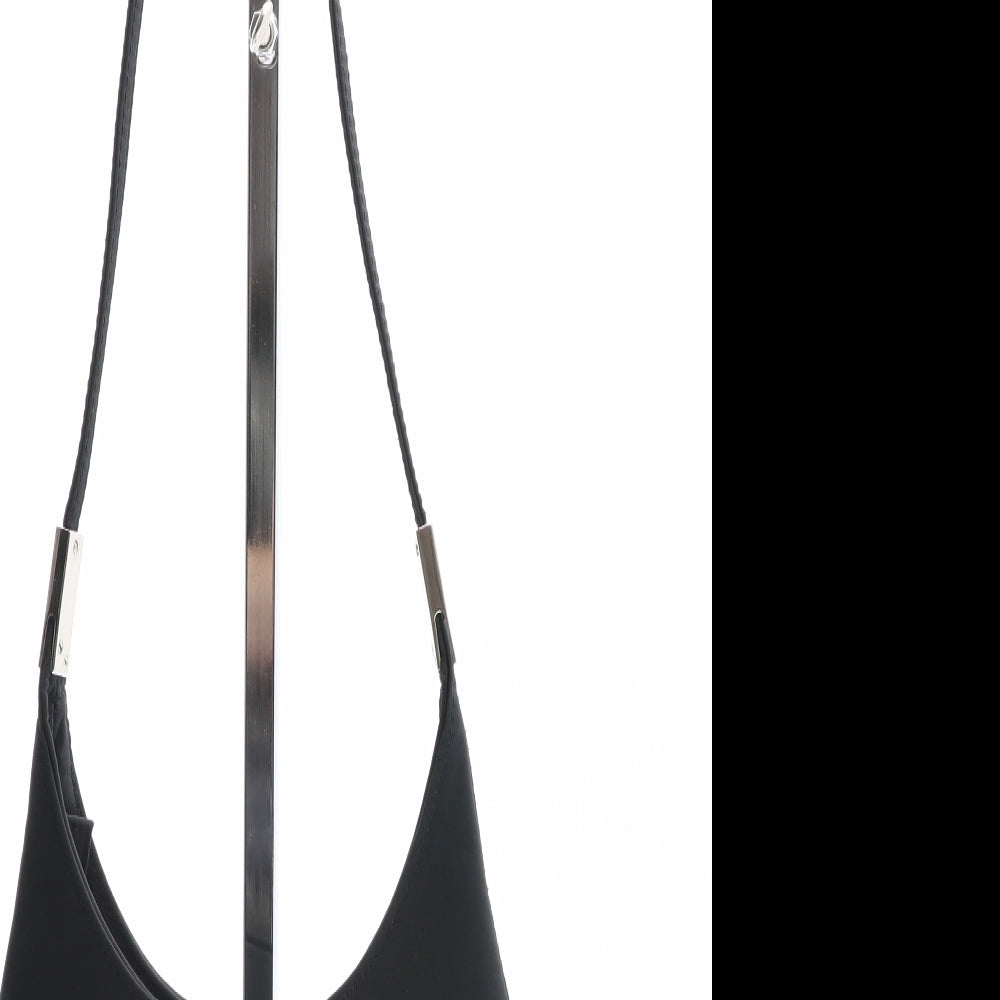 Preworn Womens Black Polyester Shoulder Bag Size Mini