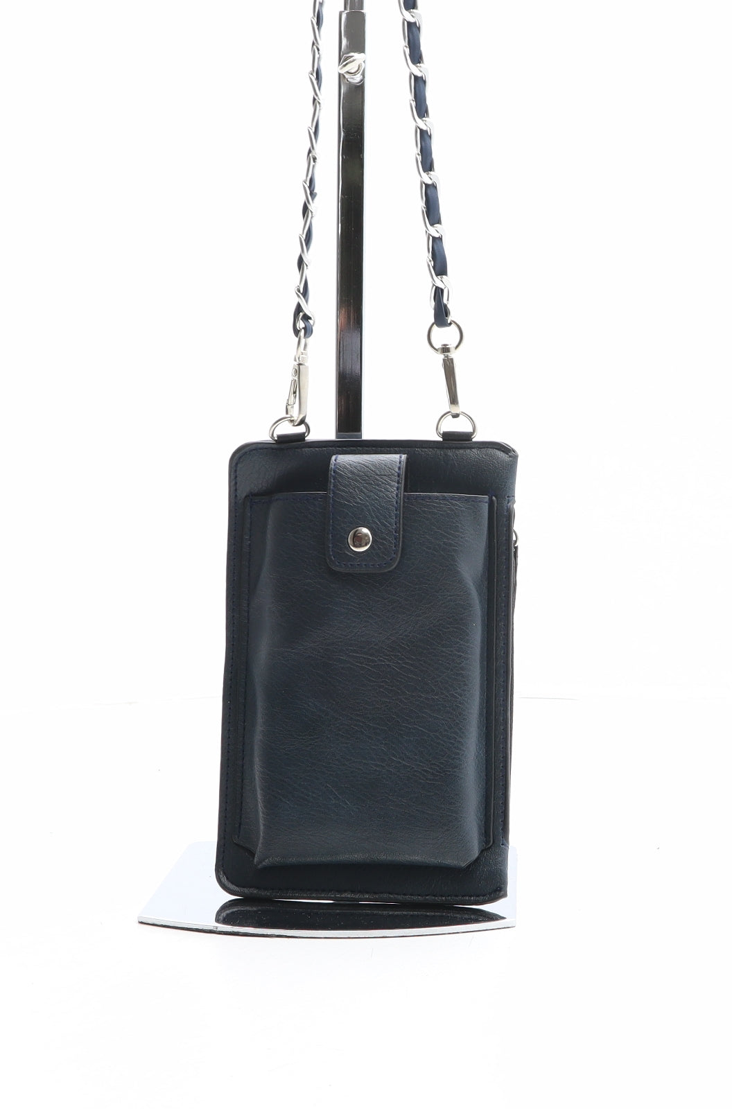 Preworn Womens Blue Polyurethane Crossbody Size Mini