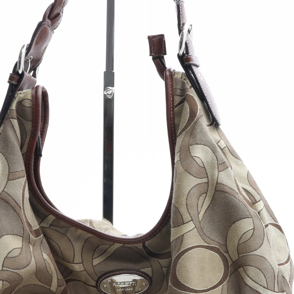 Rosetti Womens Brown Geometric Polyester Shoulder Bag Size Medium