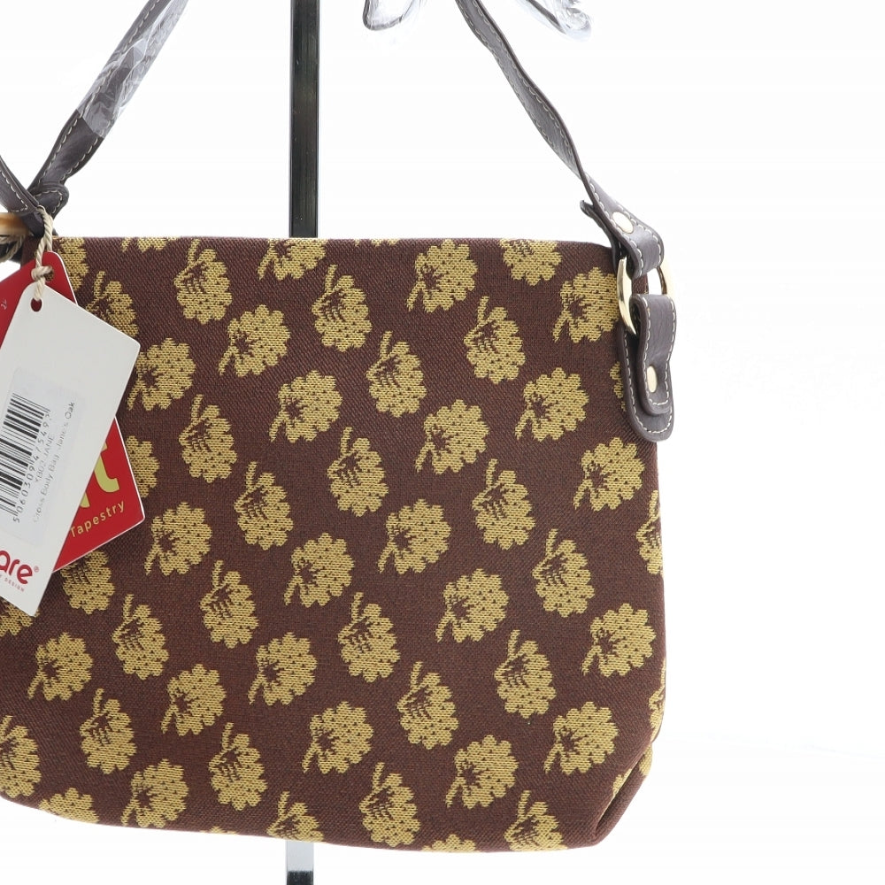 Signare Womens Brown Floral Polyester Crossbody Size Medium