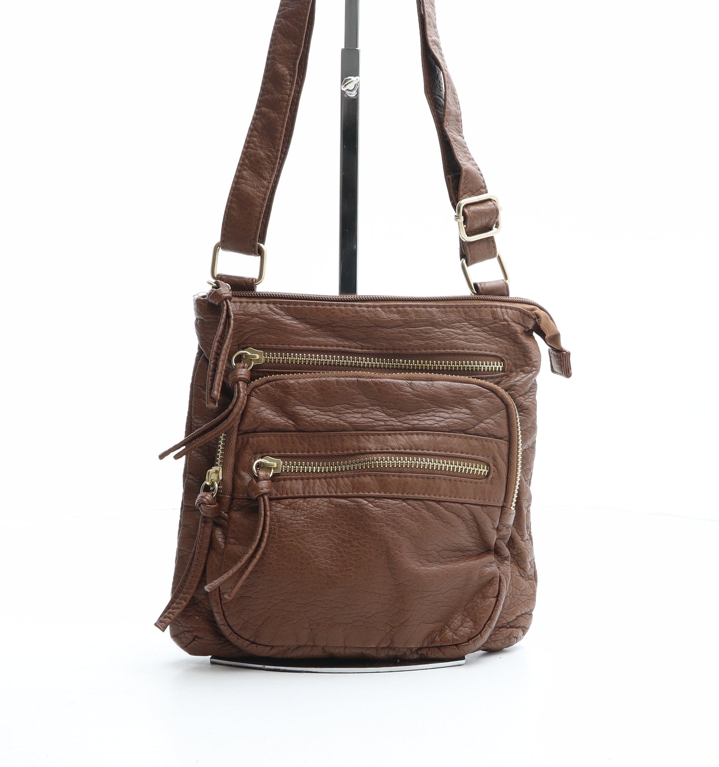 Atmosphere Womens Brown Polyurethane Crossbody Size Small