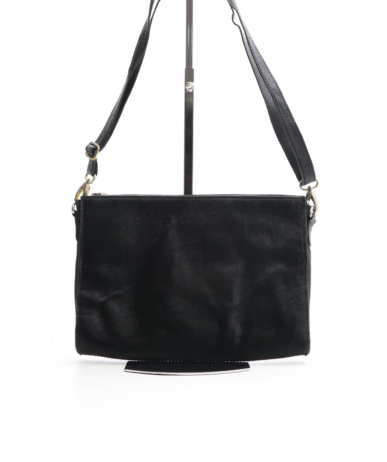 New Look Womens Black Leather Crossbody Size Medium