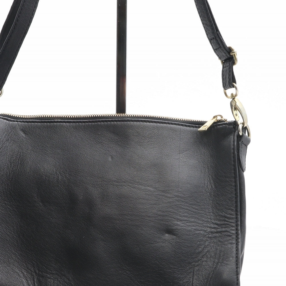 New Look Womens Black Leather Crossbody Size Medium