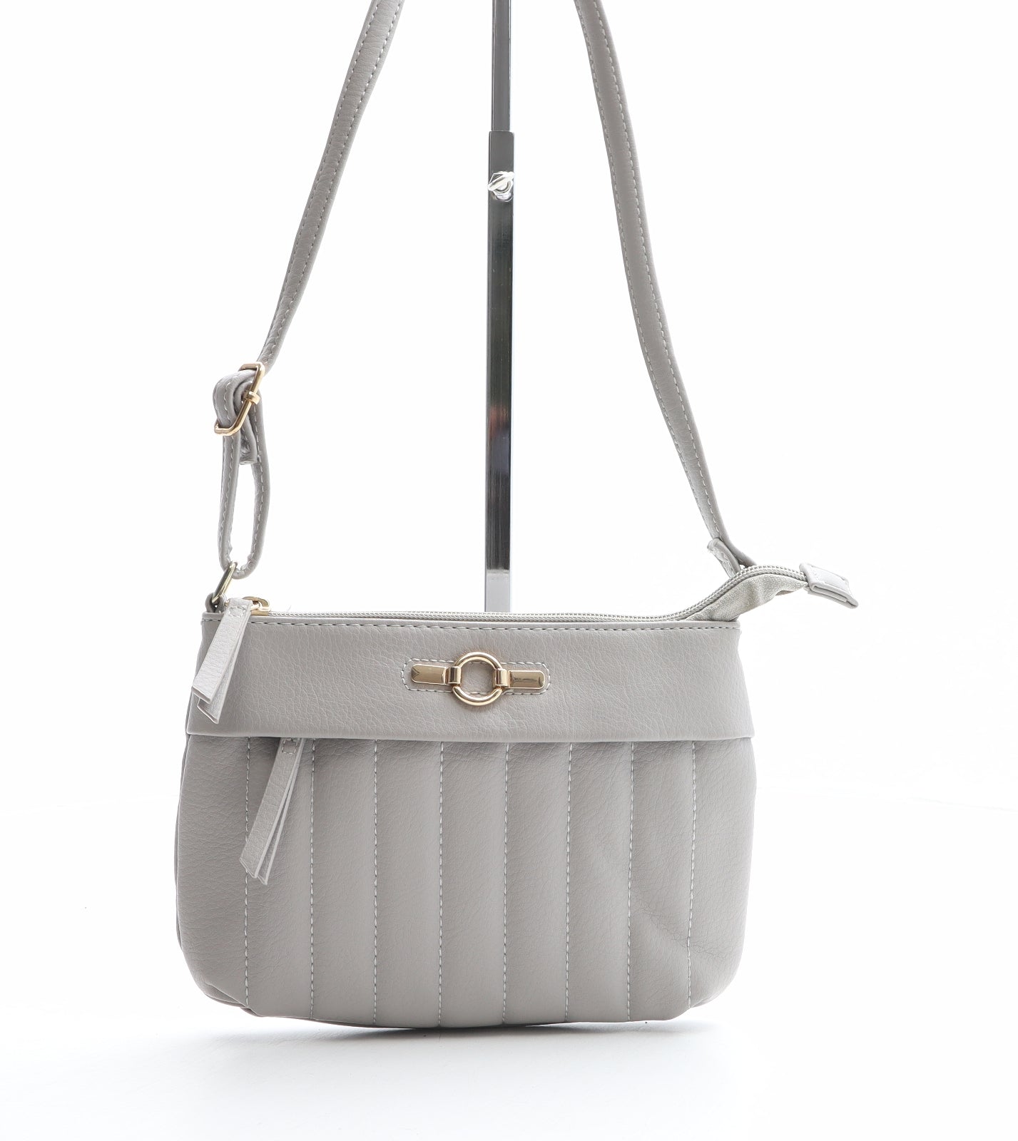 Matalan Womens Grey Polyurethane Crossbody Size Small