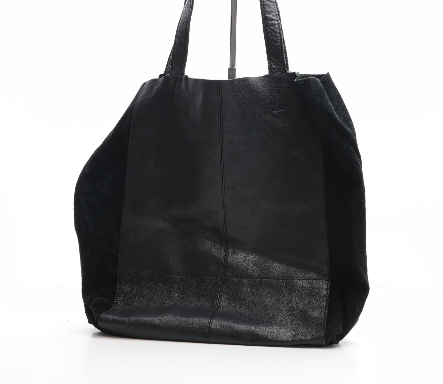 Warehouse Womens Black Leather Shoulder Bag Size Large