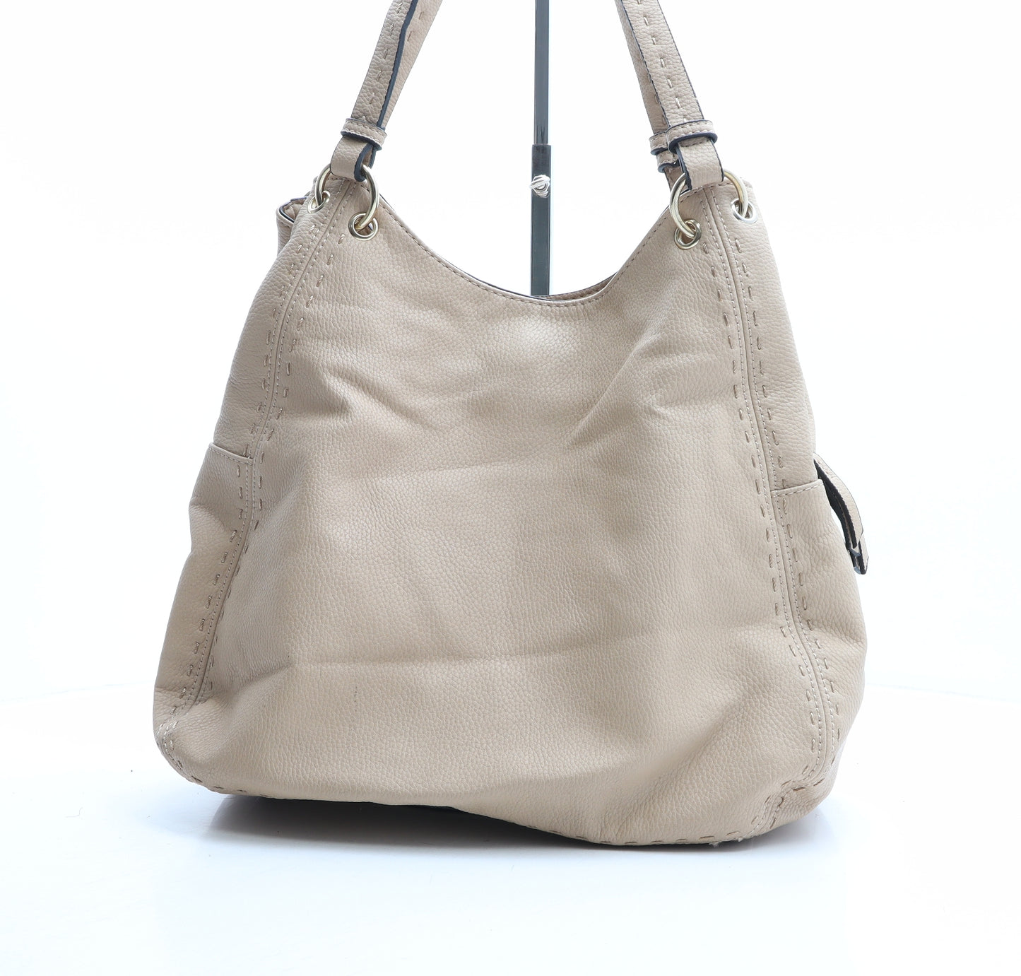 Casa di Borse Womens Beige Polyurethane Shoulder Bag Size Large