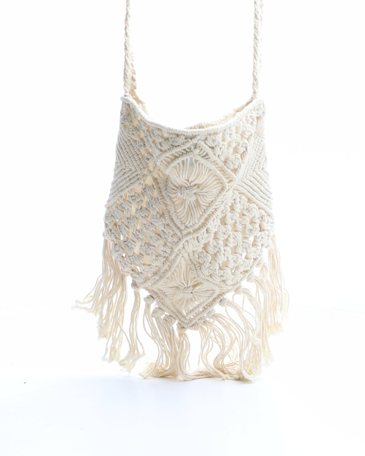 Preworn Womens Beige Polyester Crossbody Size Small