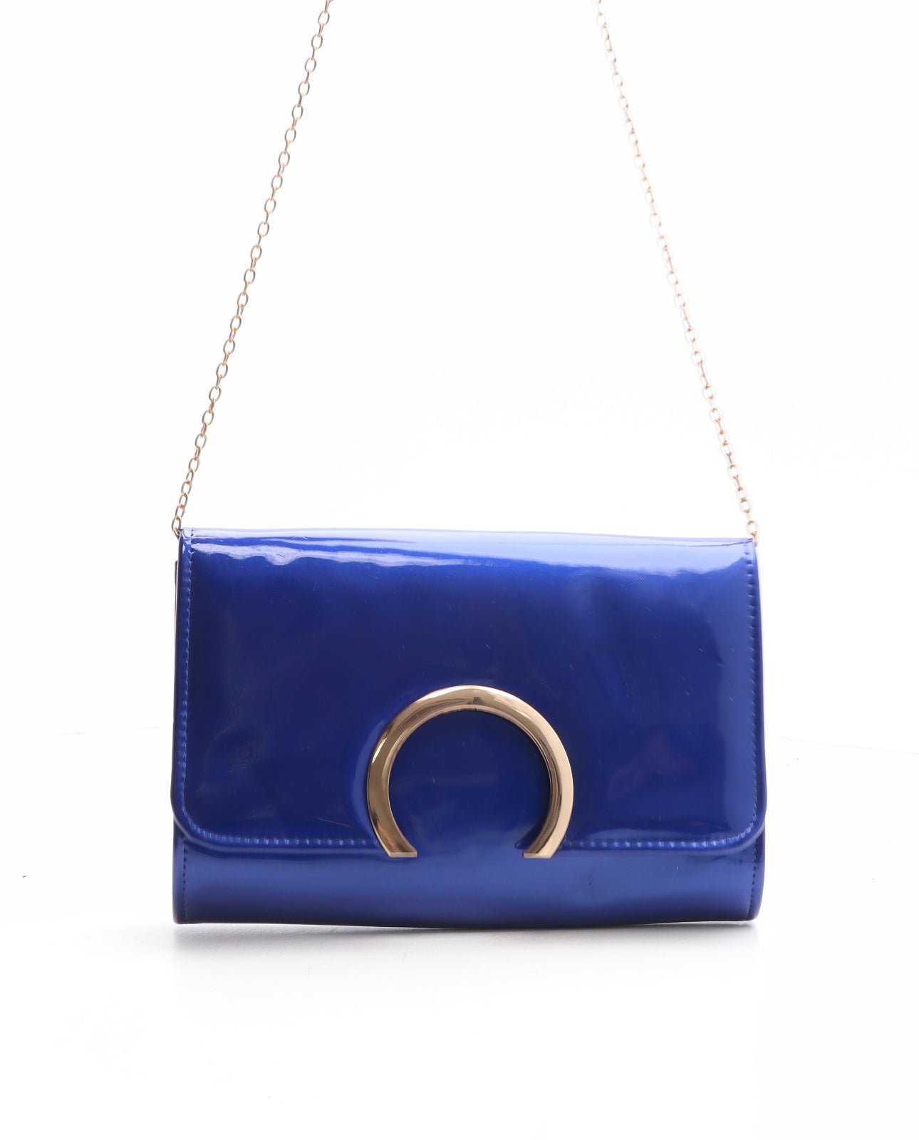 Preworn Womens Blue PVC Clutch Size Small