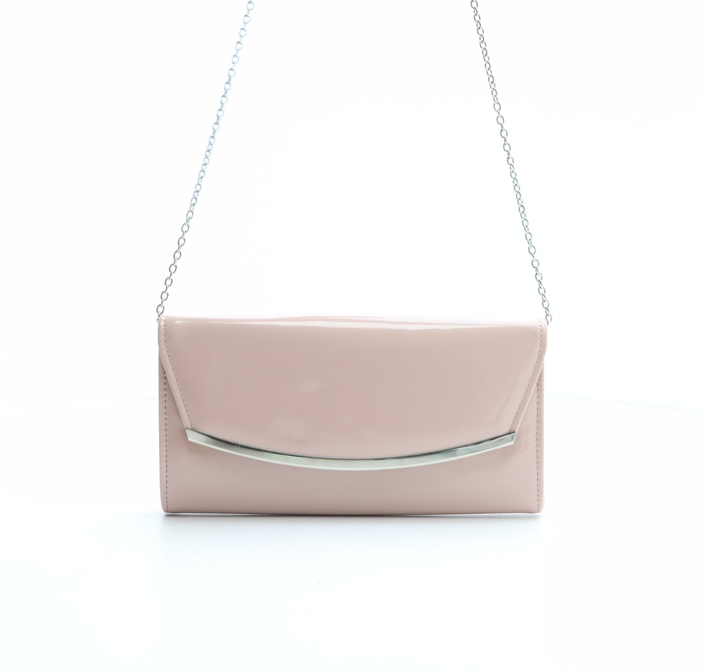 NEXT Womens Pink Polyurethane Clutch Size Small