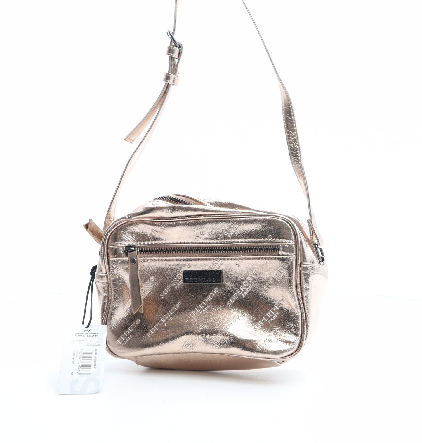 Superdry Womens Gold Polyester Crossbody Size Small