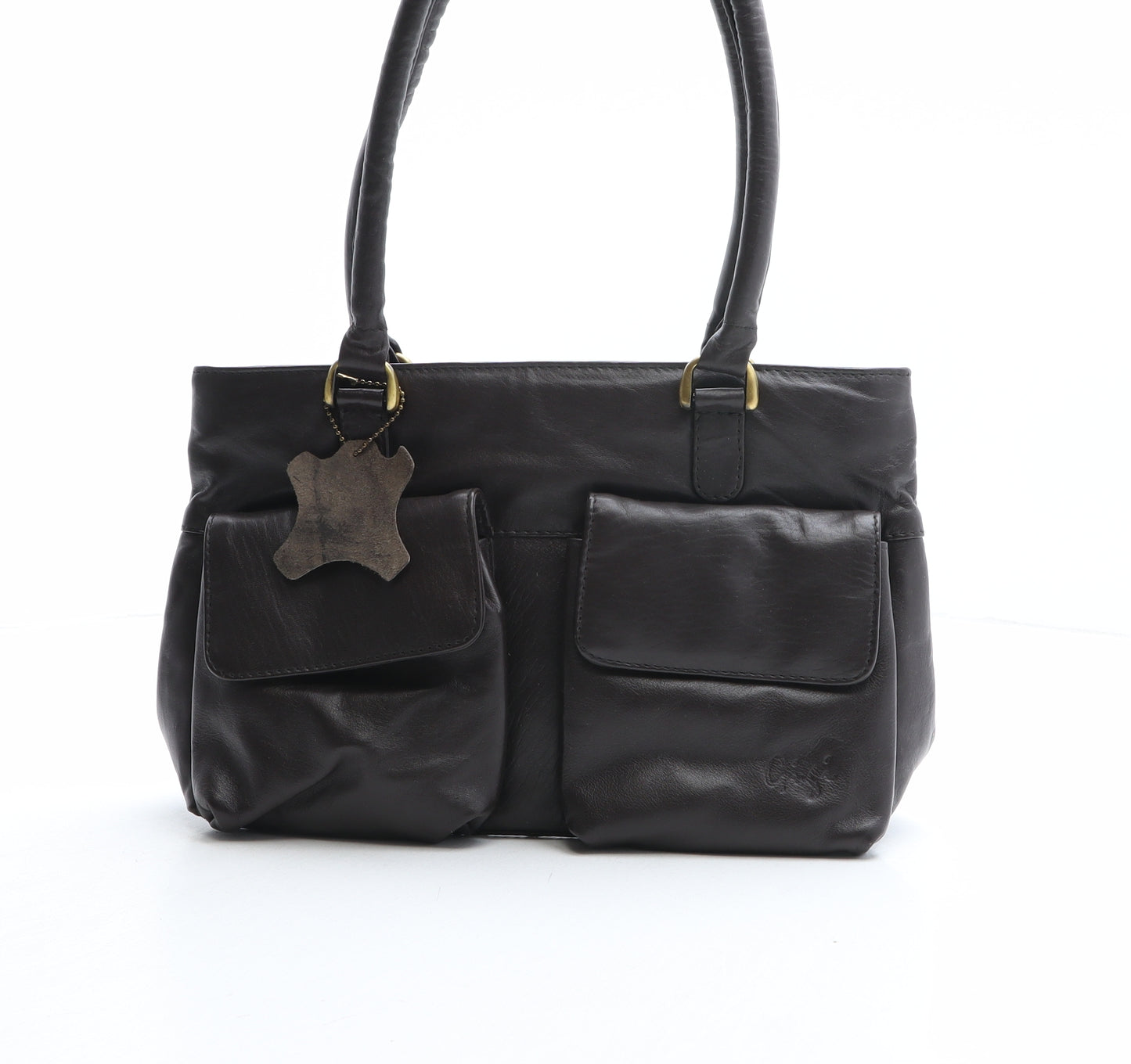 GiGi Womens Brown Leather Shoulder Bag Size Small