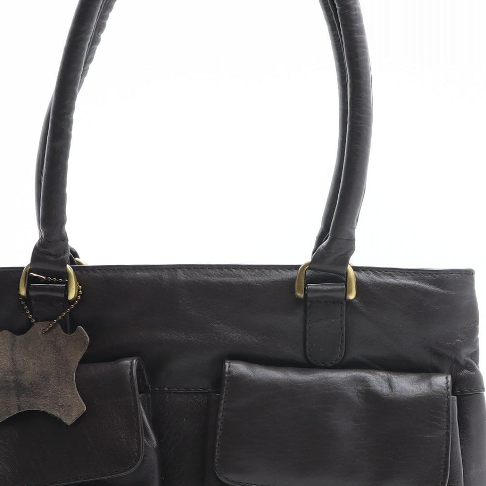 GiGi Womens Brown Leather Shoulder Bag Size Small