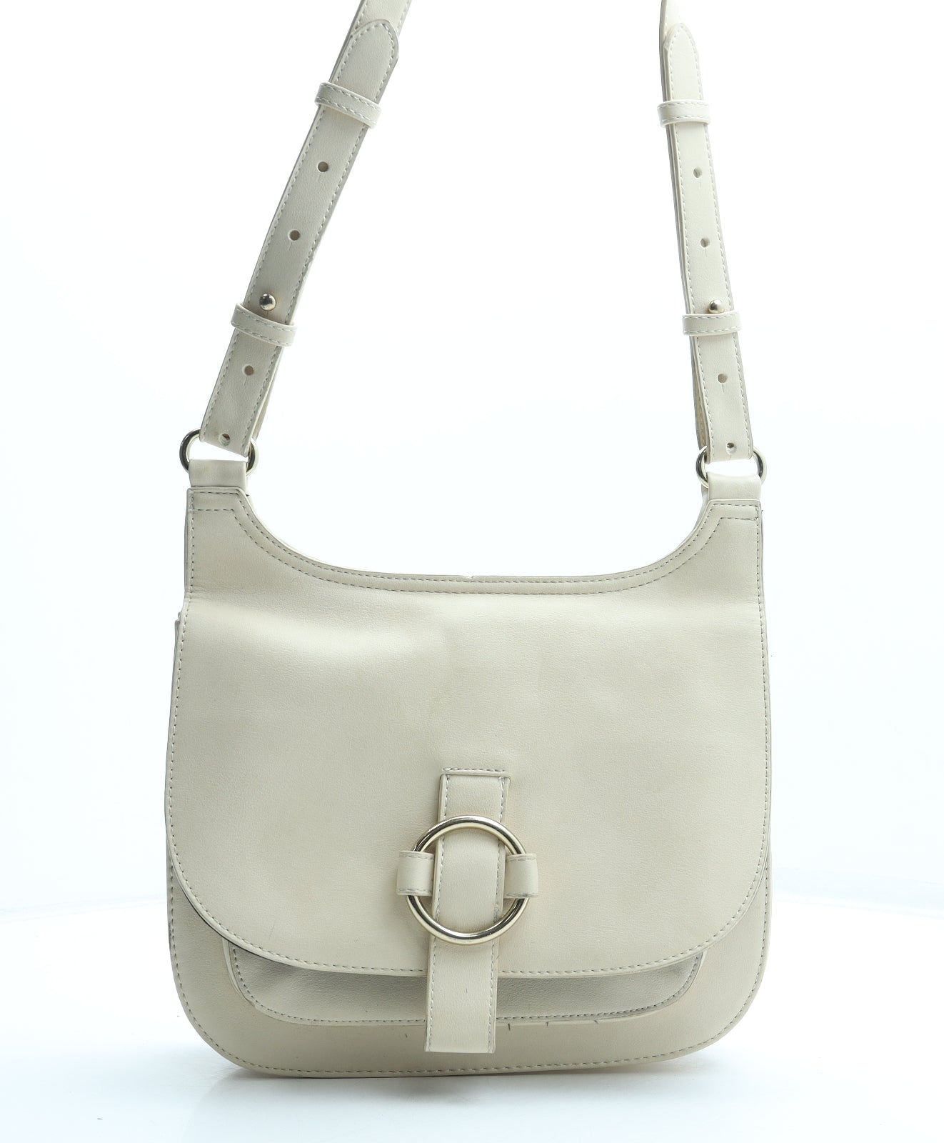 FOREVER 21 Womens Beige Polyurethane Shoulder Bag Size Small