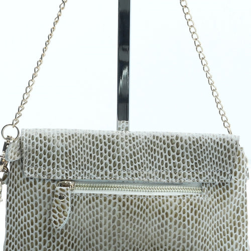 Preworn Womens Beige Animal Print Polyester Clutch Size Small - Snake Print