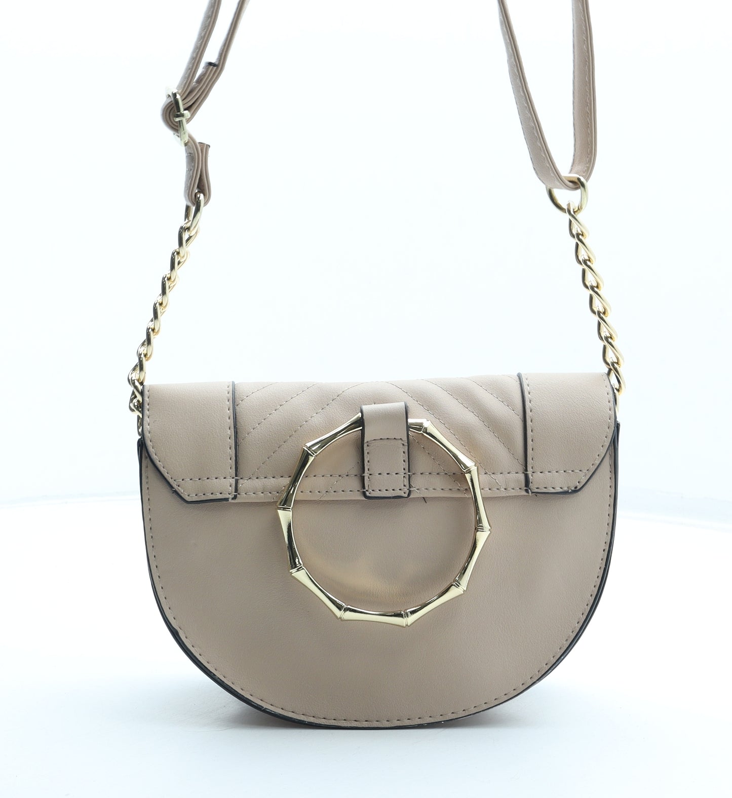 Primark Womens Beige Polyurethane Crossbody Size Small - Chain Detail