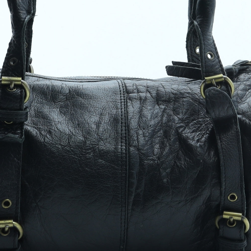 Topshop Womens Black Leather Shoulder Bag Size Medium