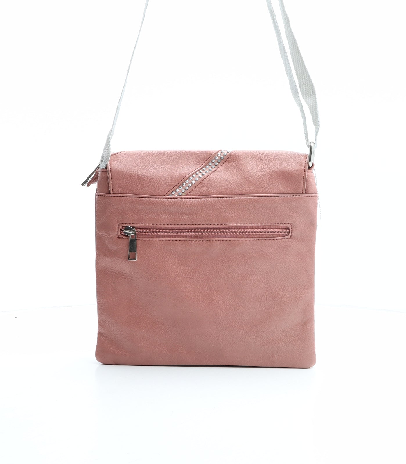 JIE Bags Womens Pink Polyurethane Crossbody Size Medium - Flower Detail