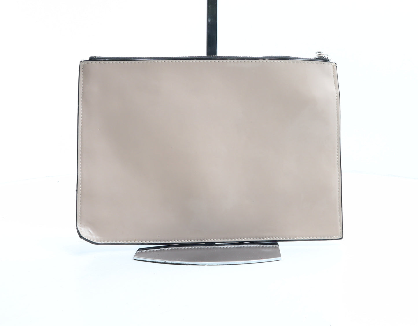 New Look Womens Beige Colorblock Polyurethane Clutch Size Medium