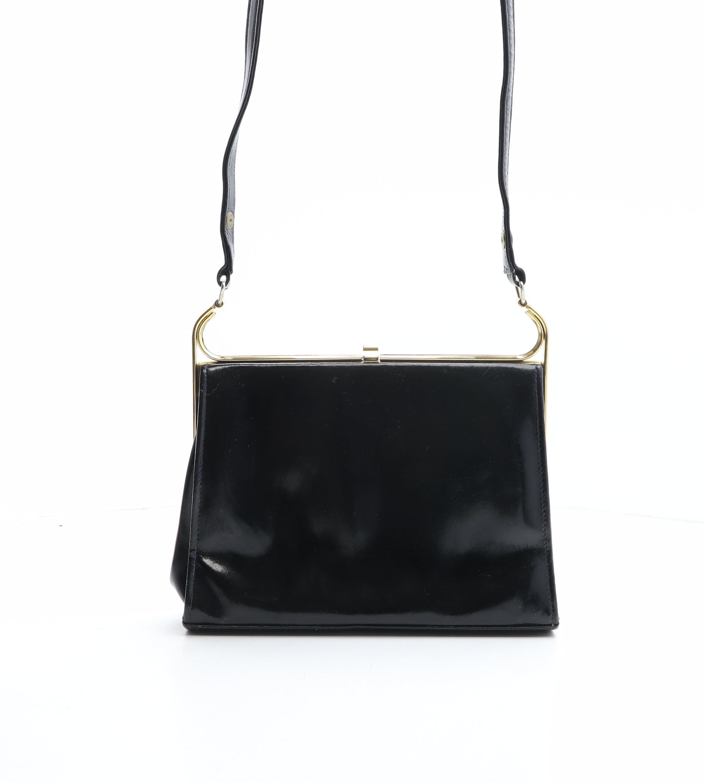 Van Dal Womens Black PVC Shoulder Bag Size Medium