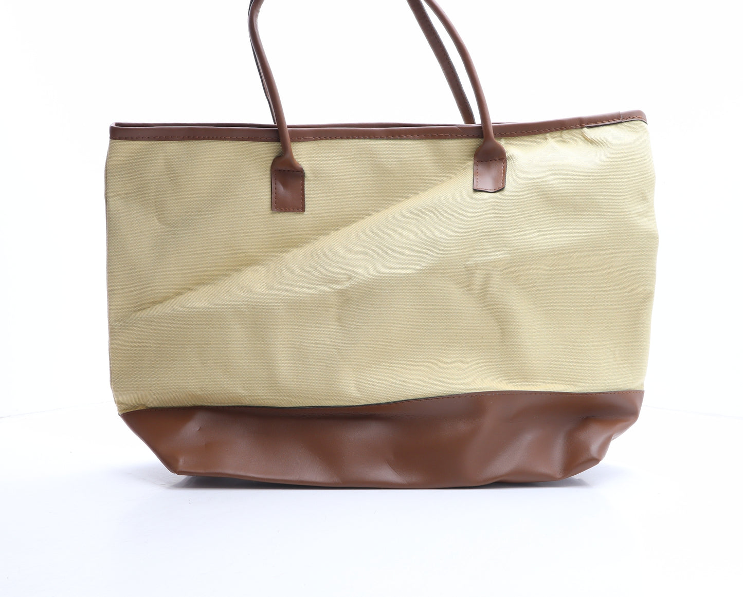 Preworn Womens Beige Canvas Tote Size Large