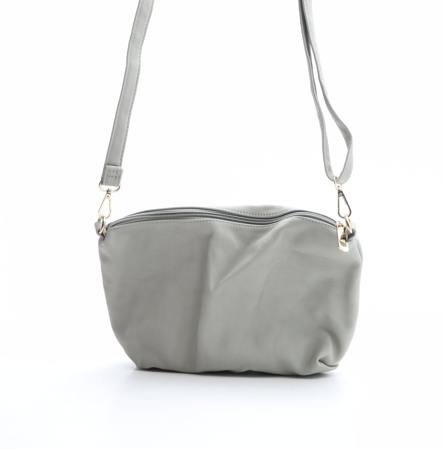 Preworn Womens Grey Polyurethane Crossbody Size Medium