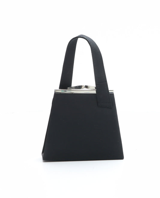Preworn Womens Black Polyester Top Handle Bag Size Micro