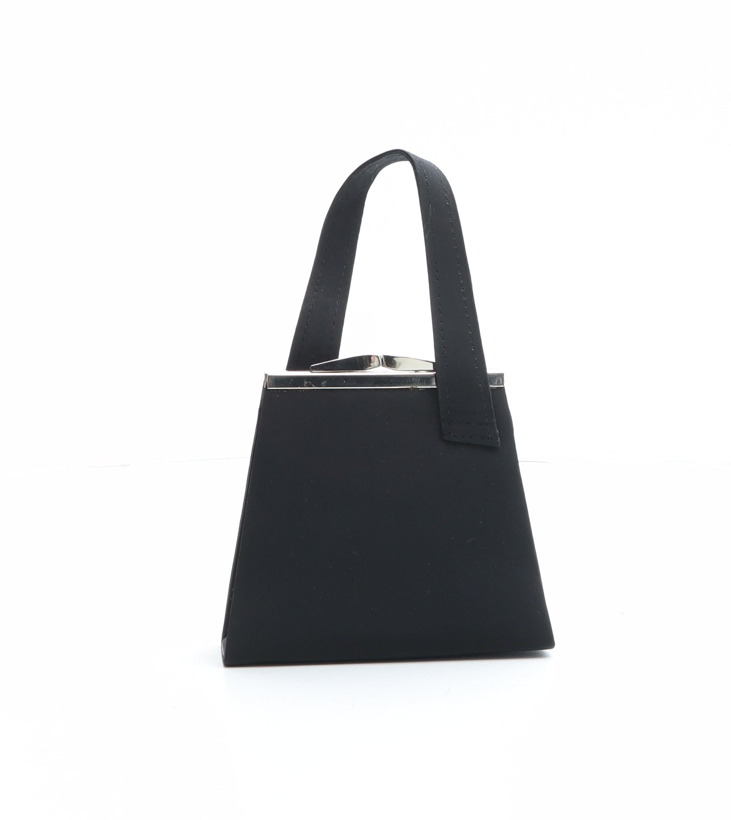 Preworn Womens Black Polyester Top Handle Bag Size Micro