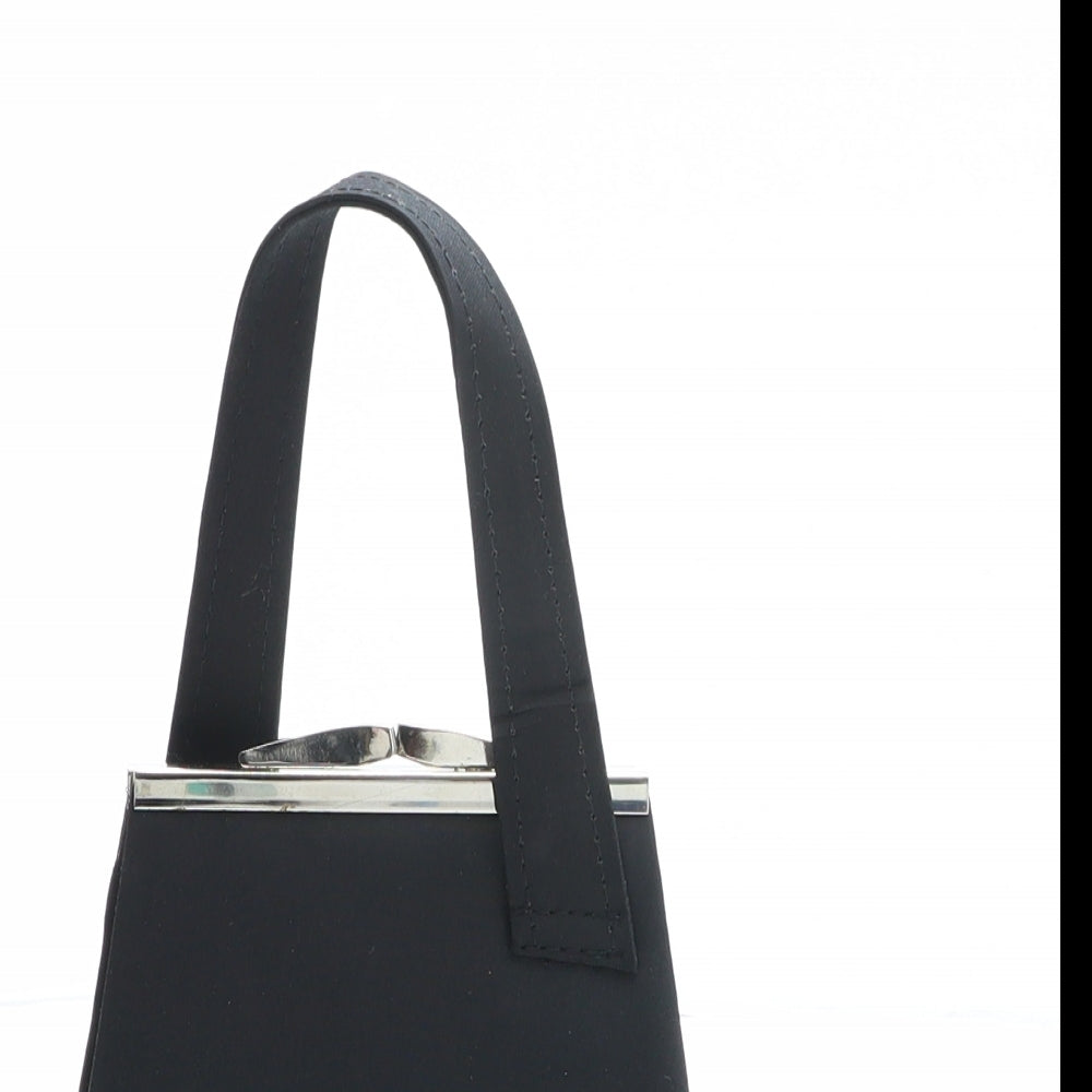 Preworn Womens Black Polyester Top Handle Bag Size Micro