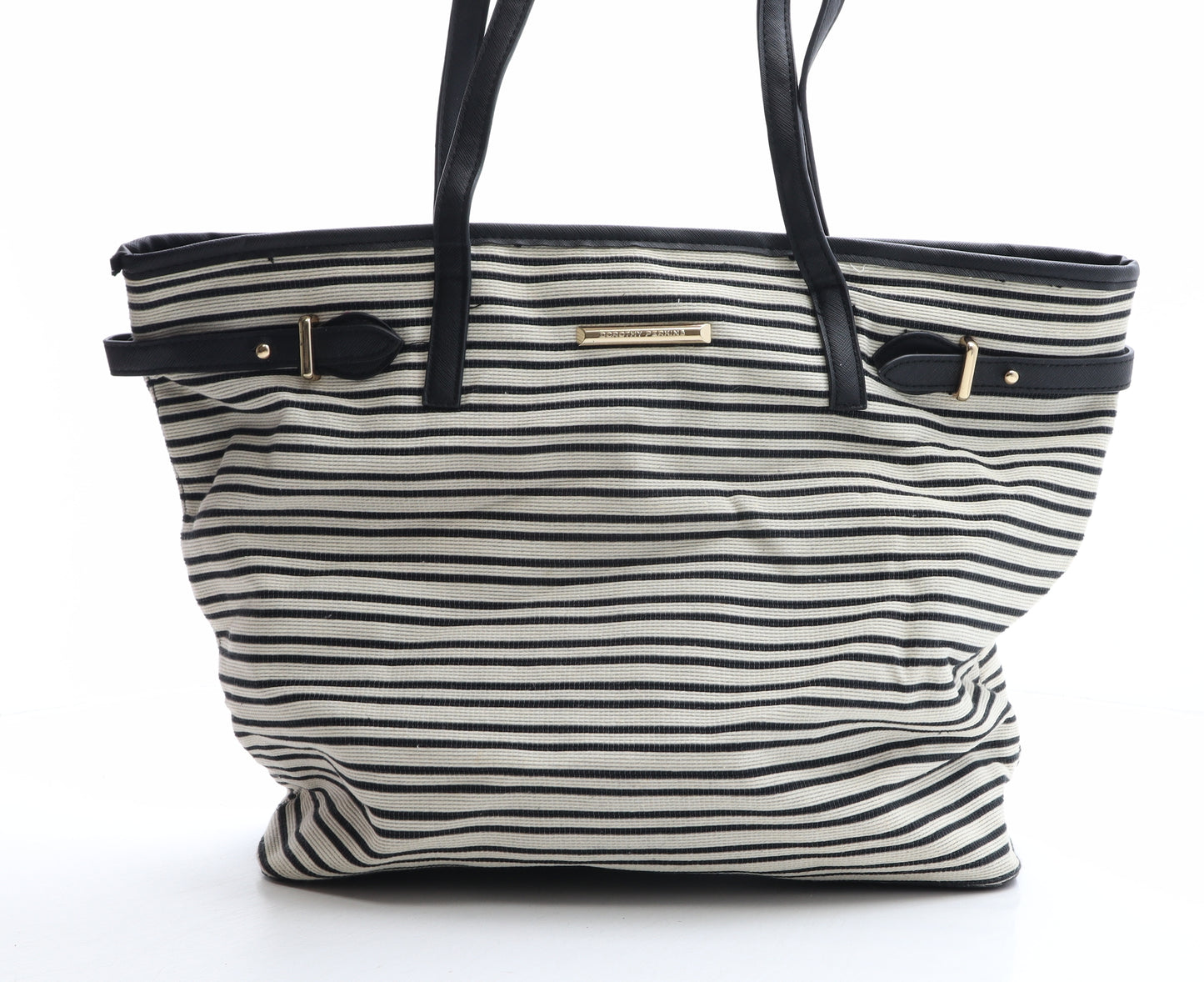 Dorothy Perkins Womens Ivory Striped Polyester Tote Size Large