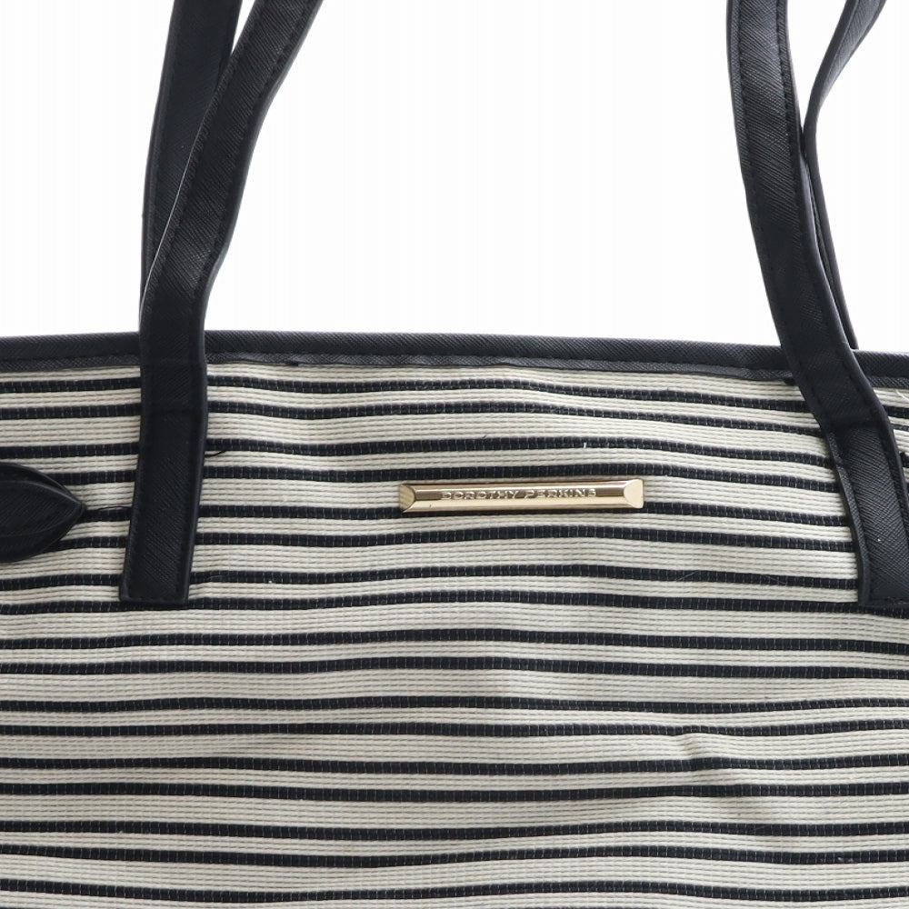 Dorothy Perkins Womens Ivory Striped Polyester Tote Size Large