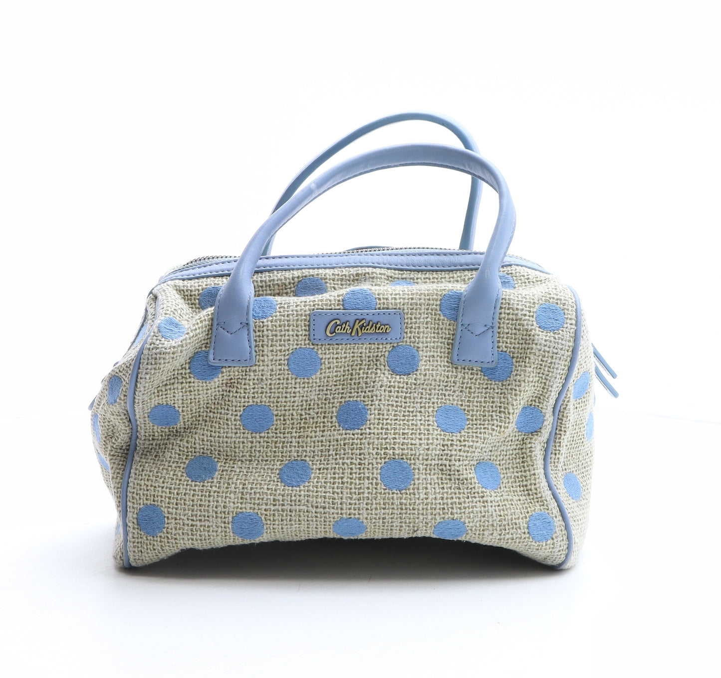 Cath Kidston Womens Beige Polka Dot Cotton Top Handle Bag Size Medium