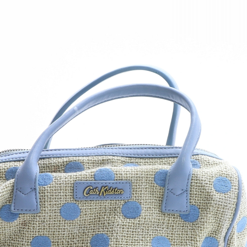 Cath Kidston Womens Beige Polka Dot Cotton Top Handle Bag Size Medium