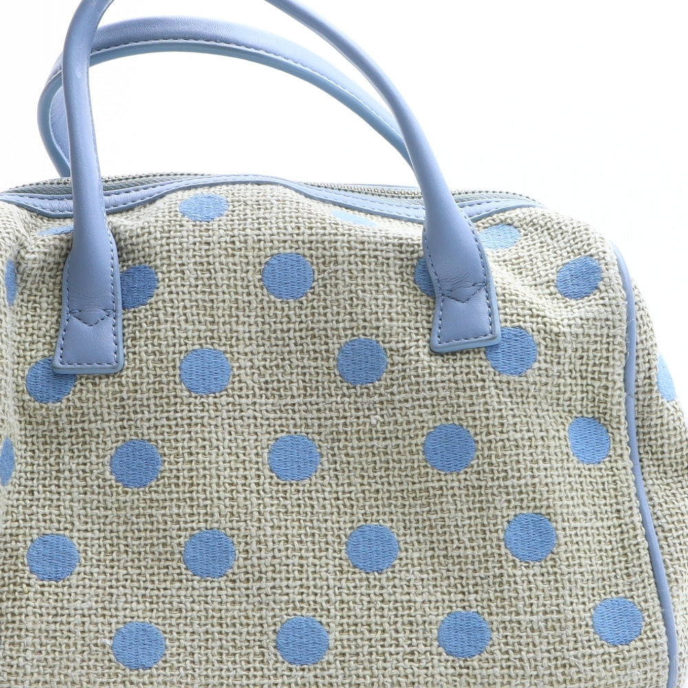 Cath Kidston Womens Beige Polka Dot Cotton Top Handle Bag Size Medium