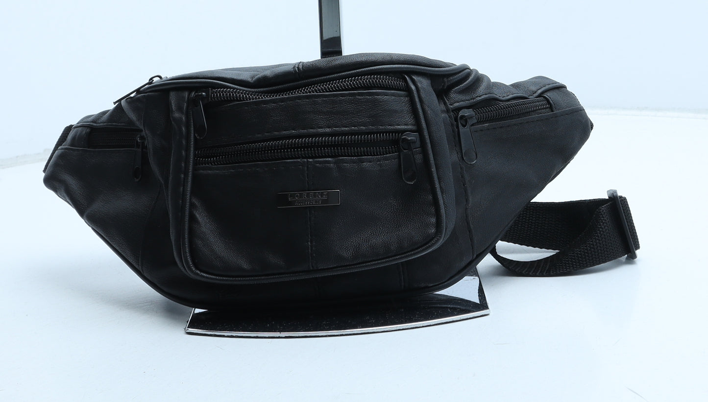 Lorenz Womens Black Polyurethane Belt Bag & Waist Pack Size Small